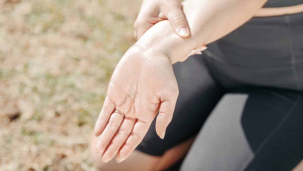 Wrist stretches at the Chiropractor